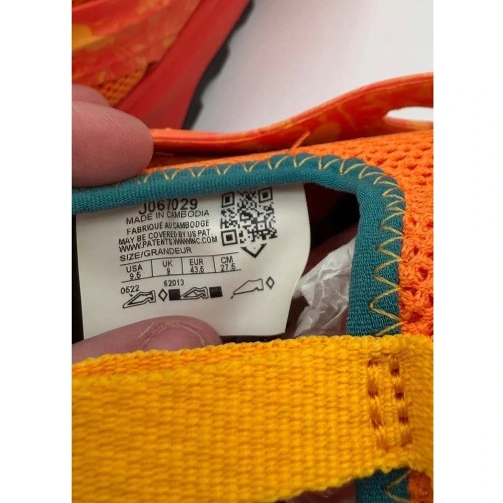 Merrell Hydro Runner Mens 9.5 Orange Yellow Marbled Slip On‎ Sneakers J067029
